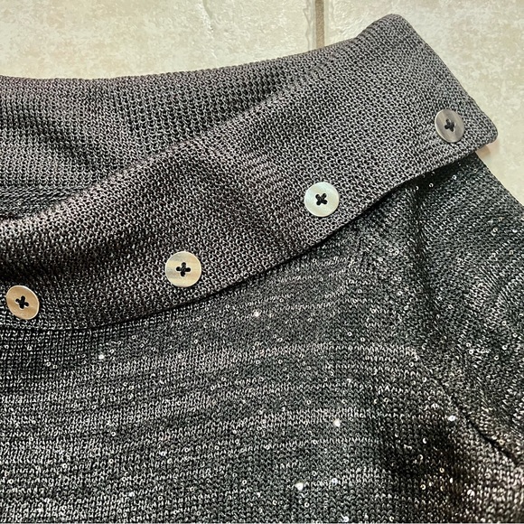 NWT Sportsworks Studio Off-Shoulder Sequin Dressy Sweater - Picture 4 of 14